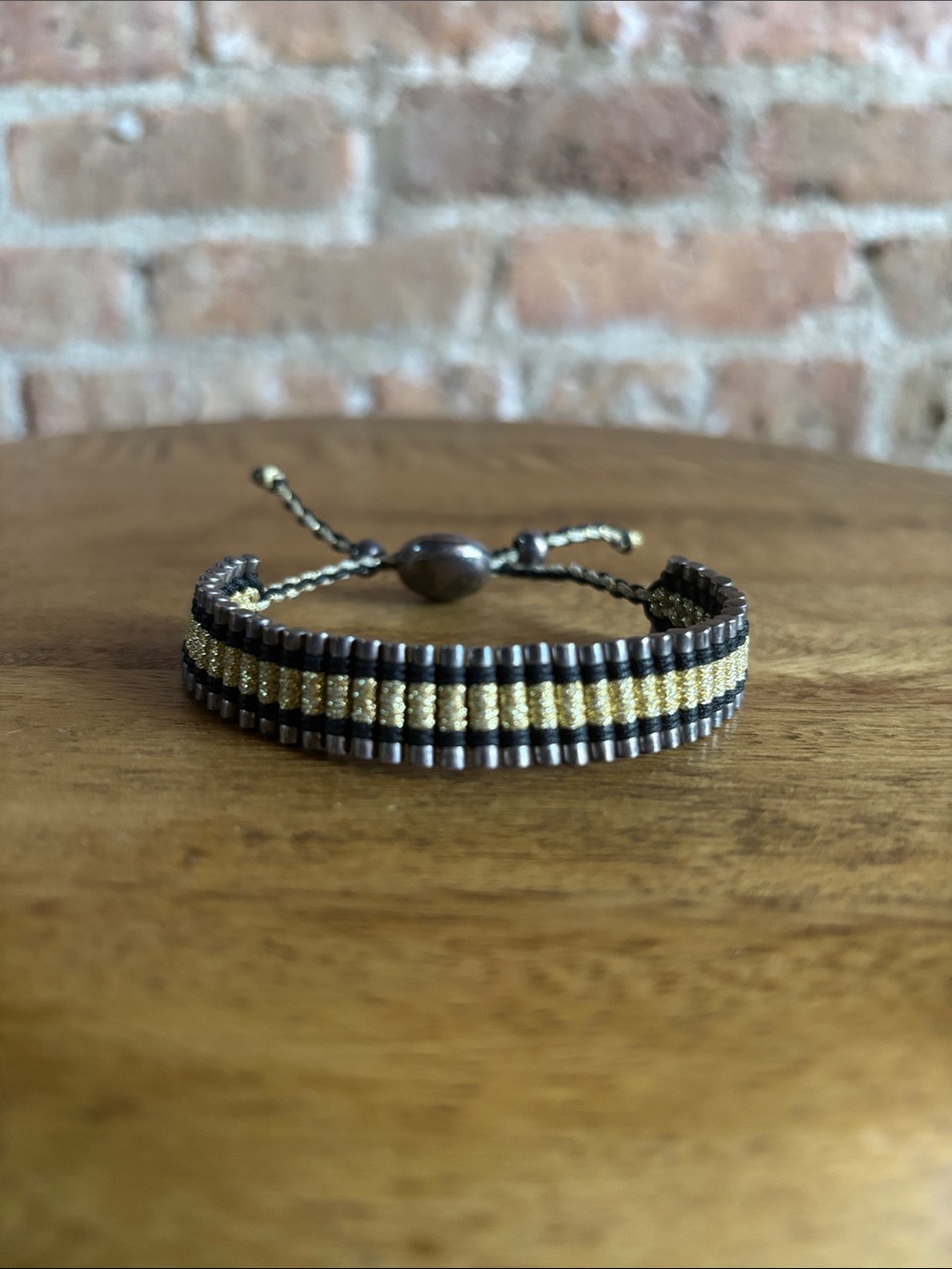 Links of London Adjustable Gold and Brown Beaded Women’s Bracelet